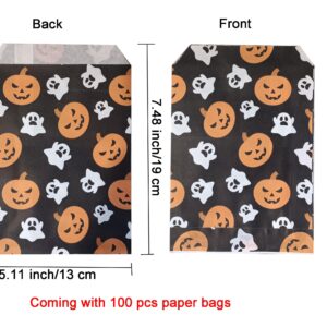 MENDERRY Paper Halloween Treat Candy bags Trick or Treat Bags Treat Bags Party Favor Cookie Bag