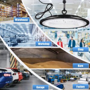 YANYCN 6 Pack 200W UFO Led High Bay Light Fixture,120VAC,30800LM,5000K Daylight Commercial Shop Bay Lighting,[850W MH/HPS Equiv.] US Plug Area Lighting for Garage/Warehouse/Barn/Gym/Factory/Workshop