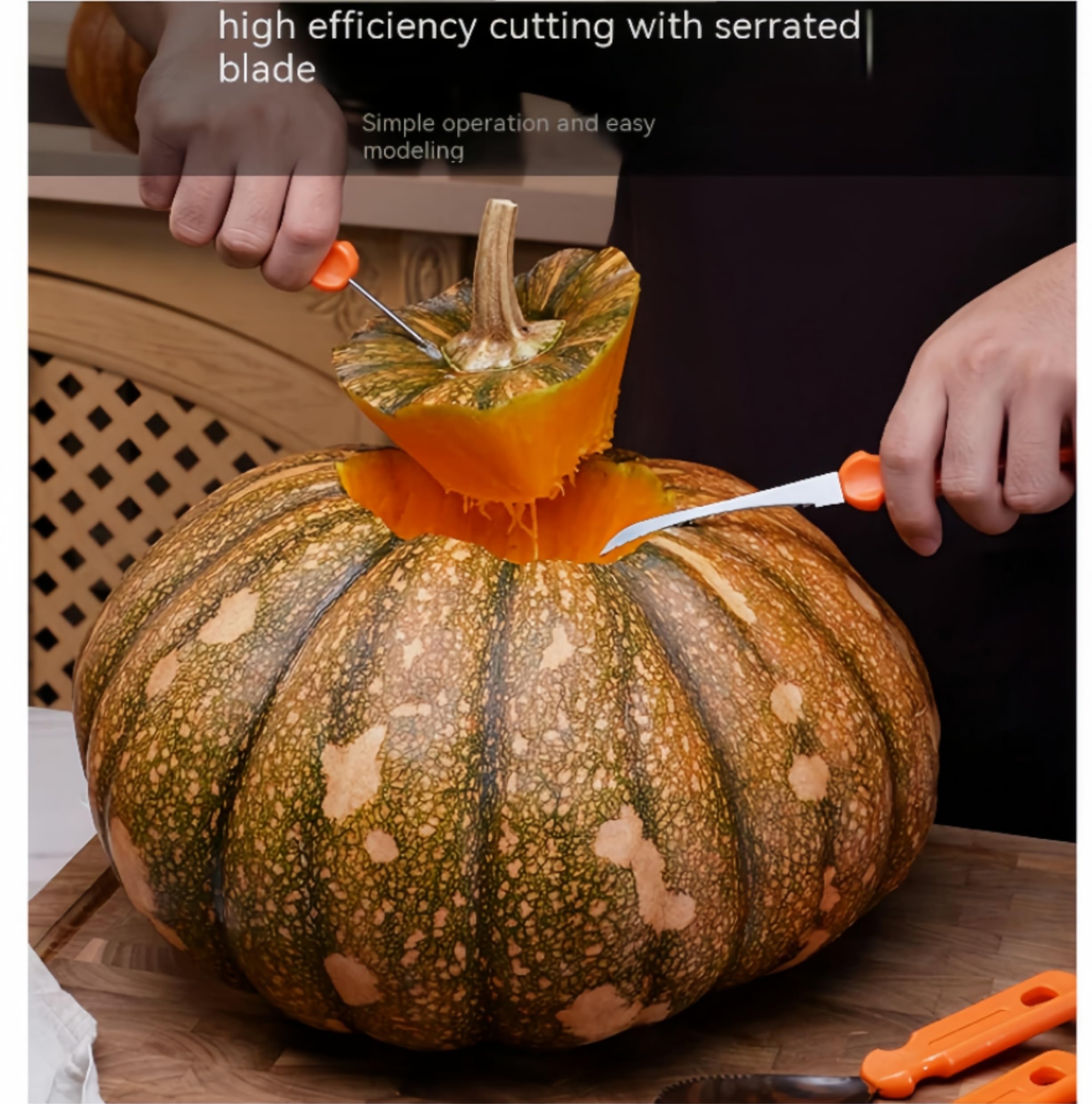 Vvinjinwujin 7 pcs multifunctional pumpkin carving kit - carving knives for pumpkin, clay, soap and wood - perfect for Halloween pumpkin cawing - ergonomic handle - full set of durable storage bags