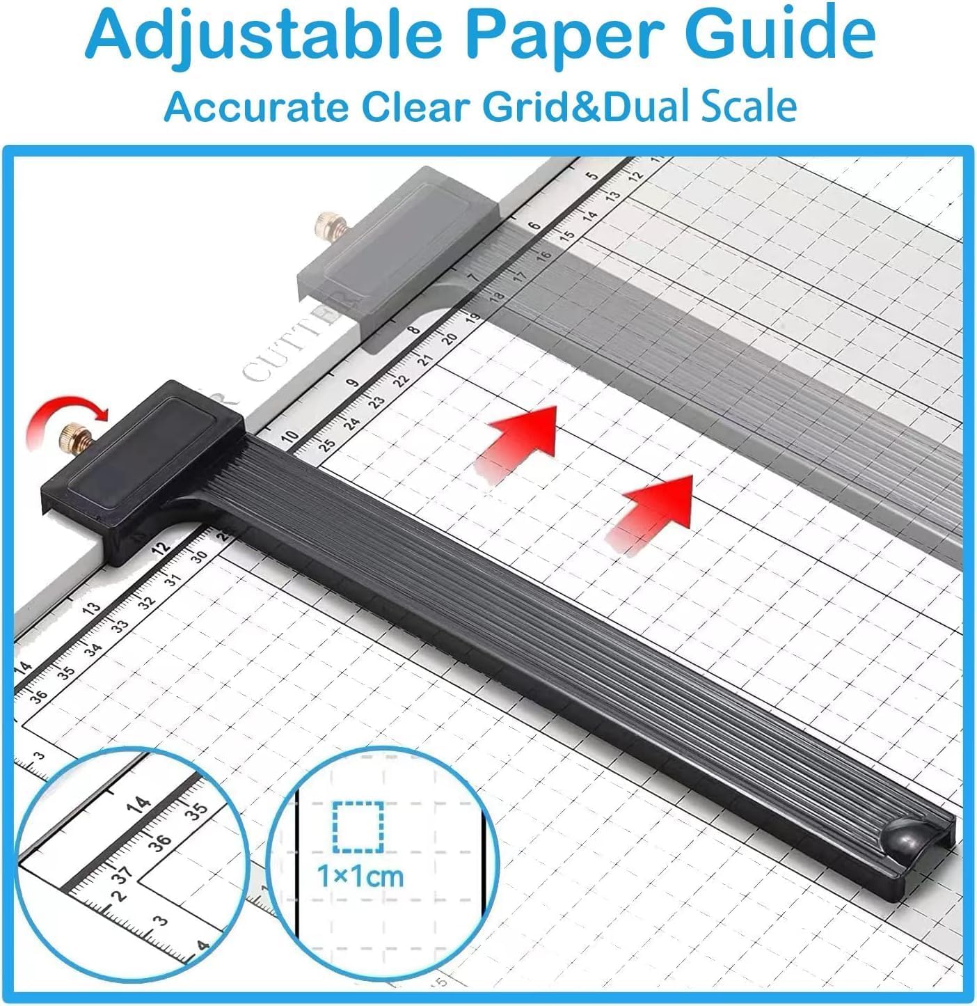 Paper Cutter for Cardstock Heavy Duty 12 inch, 12" Cut Length Guillotine Paper Trimmer for Cardstock Metal Base, 12 Sheets Capacity, for Home Office Classroom School, raw White