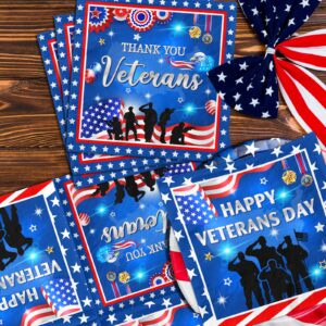 Veterans Day Decorations Napkins, 40Pcs Thank You Veterans Napkins Disposable Red Blue and White Happy Veterans Day Napkins, Decorations for Veterans Day Napkins for Patriotic Party