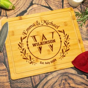 Personalized Cutting Board - Custom Engraved Wood Charcuterie Boards - Unique Christmas, Wedding, Bridal Shower, Anniversary, Housewarming, Real Estate Closing Gift Idea For Couples, Friends, Family