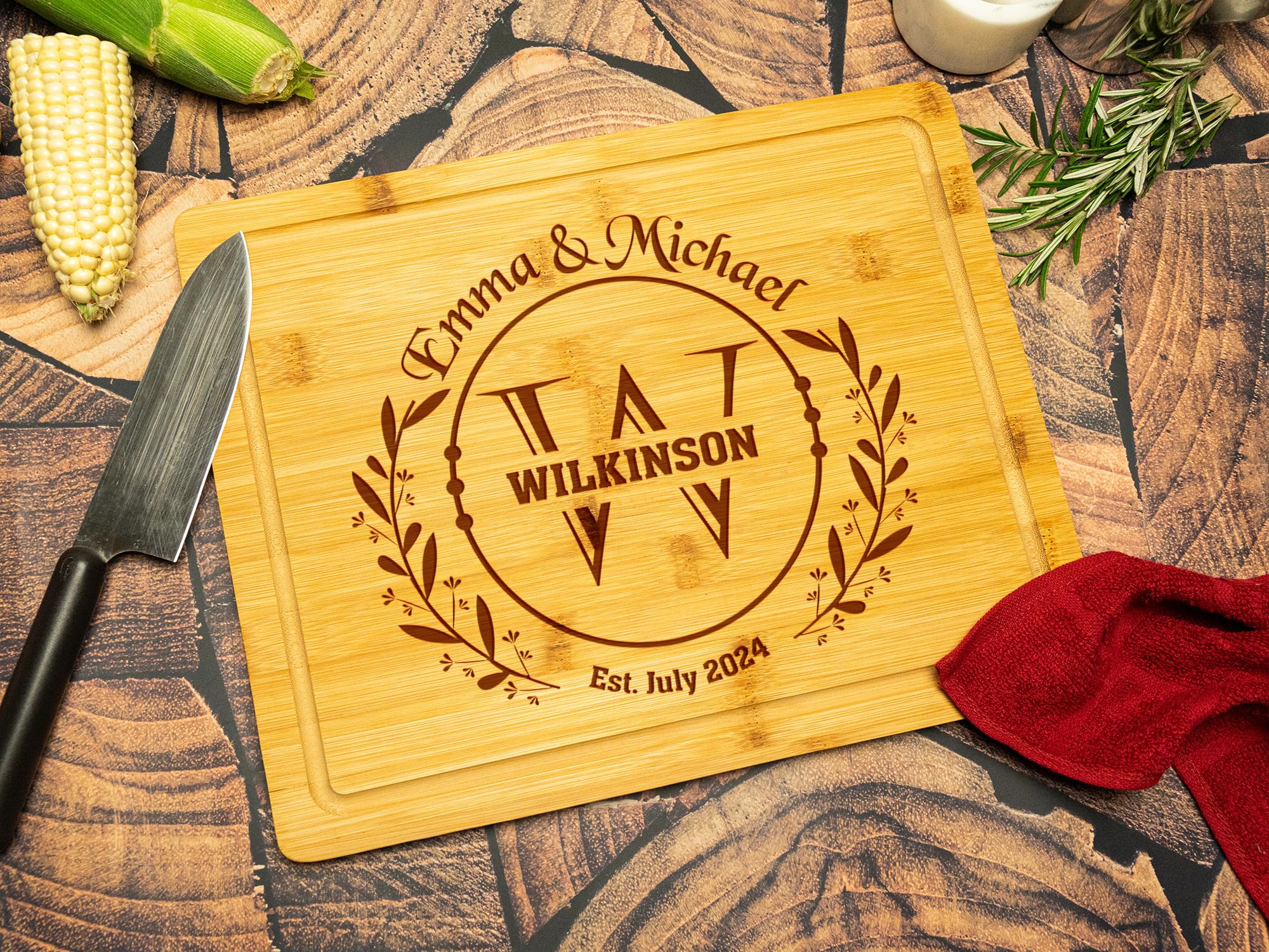 Personalized Cutting Board - Custom Engraved Wood Charcuterie Boards - Unique Christmas, Wedding, Bridal Shower, Anniversary, Housewarming, Real Estate Closing Gift Idea For Couples, Friends, Family