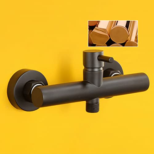 MINJING Toilet Shower Spray Mixer Set Black Hot and Cold Bidet Sprayer Kit for Toilet with Shower Hose Brass Bathroom Toilet Bidet Mixer Spray Kit,B