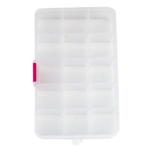 BOGEEL 15 Grids Clear Plastic Jewelry Box Organizer Storage Container with Removable Dividers with Adjustable Dividers for Bead