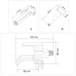 MINJING Handheld Bidet Sprayer Kit Rose Gold Single Cold Bathroom Tap Dual Function Toilet Bidet Douche Spray for Bathroom, A