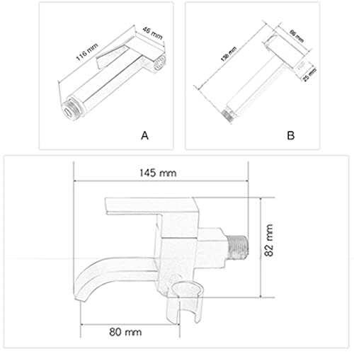 MINJING Handheld Bidet Sprayer Kit Rose Gold Single Cold Bathroom Tap Dual Function Toilet Bidet Douche Spray for Bathroom, A