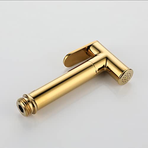 MINJING Wall Mounted Toilet Shower Spray Mixer Set Brushed Gold Hot and Cold Bidet Sprayer Kit for Toilet with Shower Hose Bidet Attachment Faucet Sprayer Kit for Toilet