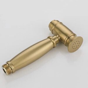 MINJING Bidet Sprayer Kit for Toilet Brushed Gold Multifunction Bidet Tap Wall Mounted Sprayer with Button Bathroom Toilet Bidet Mixer Spray Kit