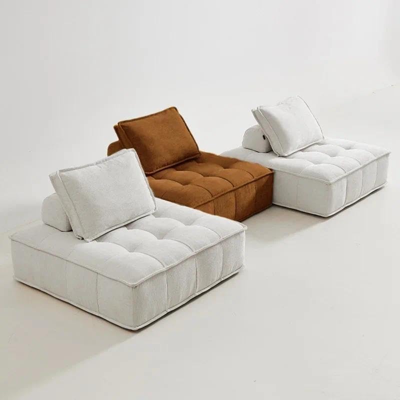 Piedmont Sectional Sofa Cream Wind Tofu Modular Couch Compressed Sofa Affordable Couch (Cream)