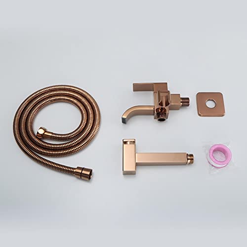 MINJING Handheld Bidet Sprayer Kit Rose Gold Single Cold Bathroom Tap Dual Function Toilet Bidet Douche Spray for Bathroom, A