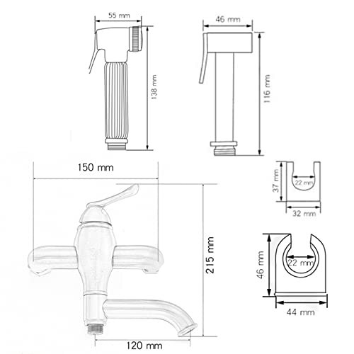 MINJING Toilet Shower Spray Mixer Set Bidet Sprayer Kit for Toilet 360 with Swivel Outlet Bidet Attachment Faucet Sprayer Kit for Toilet,A