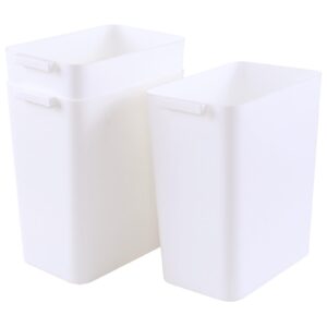 ponpong 4.5 gallon plastic small trash can, slim garbage cans, 3 packs, white