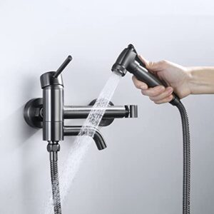 MINJING Bidet Sprayer Kit for Toilet Grey Hand Held Sprayer Toilet Sprayer Tap Attachment Bathroom Toilet Bidet Mixer Spray Kit,Shower Hose