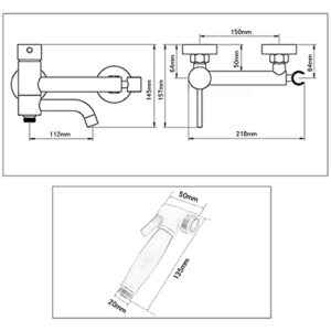 MINJING Bidet Sprayer Kit for Toilet Grey Hand Held Sprayer Toilet Sprayer Tap Attachment Bathroom Toilet Bidet Mixer Spray Kit,Shower Hose