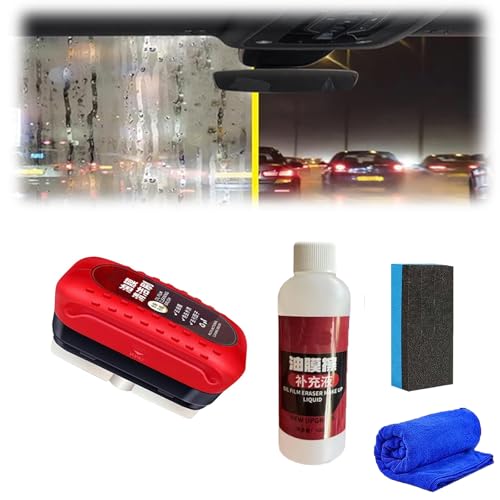 Bonseor Glass Cleaner, Glass Cleaning Board, Automotive Oil Film Cleaning Brush, Hydrophobic Glass Coating for Windshield, Oil Film Remover for Car Window (1 PCS)