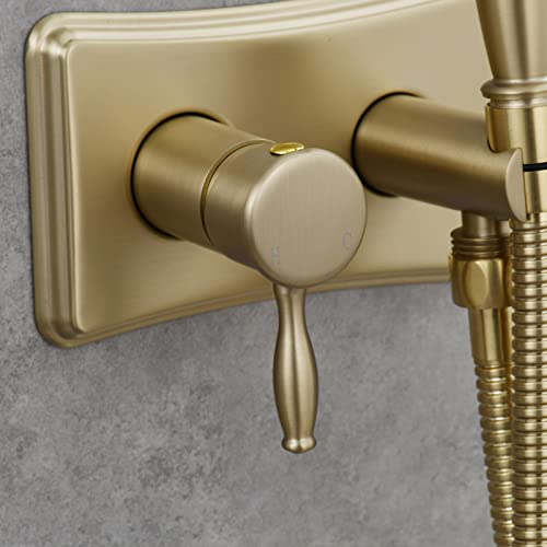 MINJING Bidet Tap Sprayer Wall Mounted Toilet Kit Single-Handle Dual Mode Spray Set Bidet Faucet Bathroom Bidet Shower Toilet Bidet Sprayer Gun Bathroom-Drawing Gold