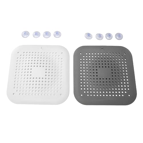 Bathtub Drain Cover,4 Sets Flat Silicone Sink Strainer with Suction Cups Prevents Clogging Flexible Shower Drain Cover for Kitchen Bathroom