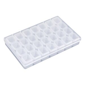 gshllo 28 grids diamond painting plastic box empty jewelry storage containers clear nail art organizer boxes small bead organizing cases embroidery divider box for nail accessory