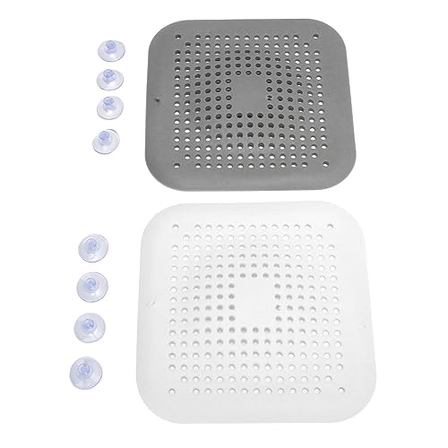 Bathtub Drain Cover,4 Sets Flat Silicone Sink Strainer with Suction Cups Prevents Clogging Flexible Shower Drain Cover for Kitchen Bathroom