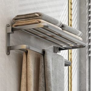 Towel Racks, Bathroom Hotel Bath Towel Rack with Double Towel Bar Wall Mount Shelf for Kitchen or Bath Hanging