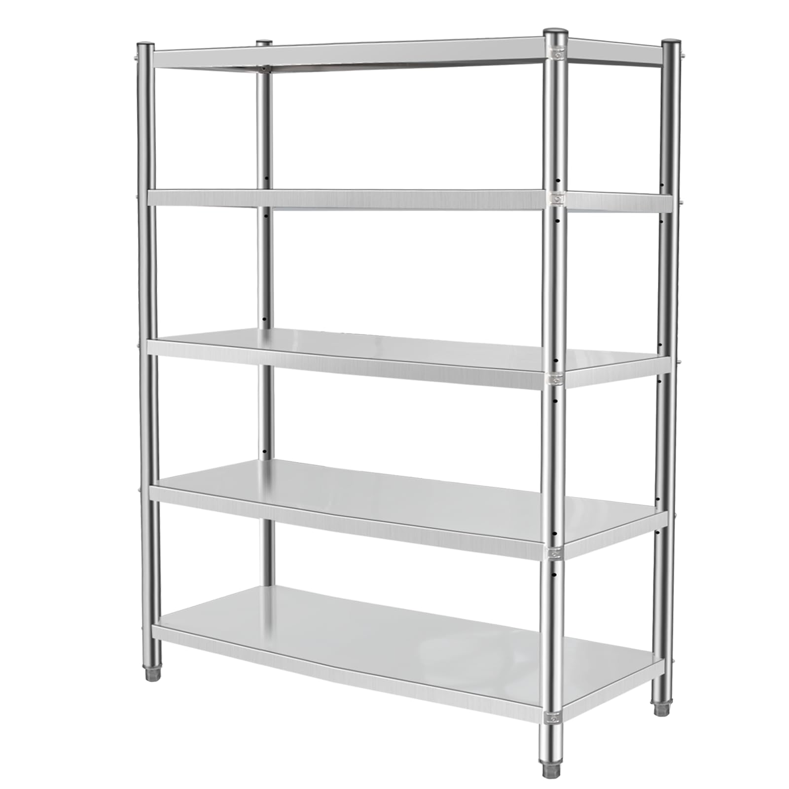 SGOLAN Stainless Steel Shelves 48x18x70 Inch Storage Rack 5 Tier Shelving Units and Storage Adjustable Stainless Steel Rack Shelving, Storage Shelves for Kitchen Commercial Office