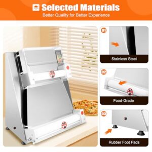 RIUOPN 370W 110V Pizza Dough Roller Sheeter, 3-15 Inch Commercial Dough Roller Sheeter Electric Pizza Dough Roller Machine for Noodle, Pizza Bread and Pasta Maker