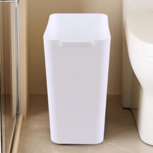 Ponpong 4.5 Gallon Plastic Small Trash Can, Slim Garbage Cans, 3 Packs, White