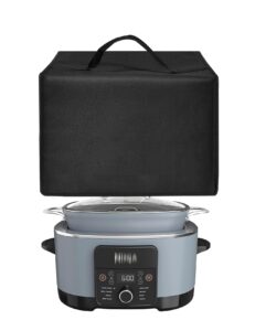 cooker dust cover heavy duty waterproof and dustproof multi-purpose cooker cover compatible with ninja mc1001 foodi possible cooker pro 8.5-quart slow cooker oven safe black,19.3"dx15"wx9.8"h (black)