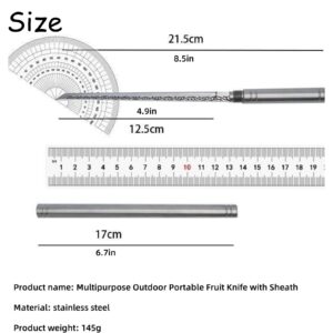 ZANWANXIN Multipurpose Outdoor Portable Fruit Knife With Sheath,Cuchillo Multiusos Para Fruta PortáTil Para Exteriores Con Funda, Multifunction Sharp Stainless Steel Blade Knife (3pcs)