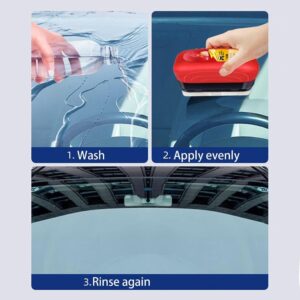 Bonseor Glass Cleaner, Glass Cleaning Board, Automotive Oil Film Cleaning Brush, Hydrophobic Glass Coating for Windshield, Oil Film Remover for Car Window (1 PCS)