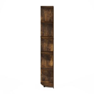 Furinno Econ 5-Tier Corner Shelf Bookcase, Bookshelf, Amber Pine