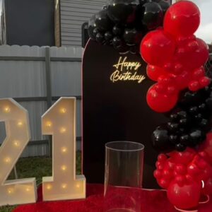 Red Black Balloons Garland Arch Kit,120Pcs Black and Red Party Balloons Different Size for Graduation Birthday Anniversary Baby Shower Casino New Year Party Decorations Supplies