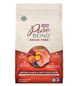 grain free natural dog food (4lbs.) salmon and sweet potato recipe - dry dog food is free of corn, wheat, soy, and added fillers - packed with the vitamins, minerals, and nutrients that your dog needs