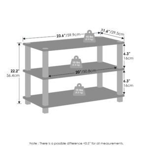 Furinno Turn-S-Tube 3-Tier Multipurpose Standing Shelves, Shoe Rack, Amber Pine/Black, Set of 2