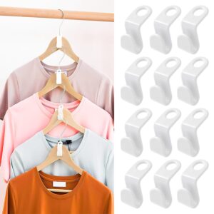 100 pcs space saving hanger - 2025 new clothes hanger connector hooks, stacking hanger hooks space saver, premium college dorm room essentials, plastic closet organizers and storage (white)