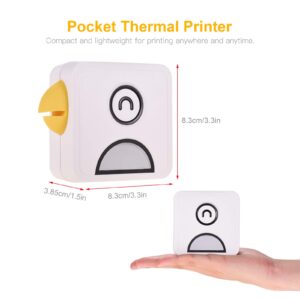 NIGRITY Poooli L1 Mini Portable Inkless Printer 203DPI Bluetooth Connection for Journal Crafts Travel Photos for Mobile Phone with 1 Roll Paper 57 * 30mm Yellow