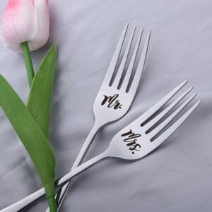 Anniversary Wedding Gifts for Couples Bride and Groom Fork Set Gift for Husband Wife Bridal Shower Housewarming Gifts for Women Men Him Her Newlywed Christmas Gift for Mr and Mrs Forks