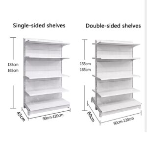 YUZDNM Retail Gondola Shelving Wall Display Rack - Supermarket Shelves, Convenience Combination Shelves，for Retail Convenience Grocery Office Supply Or Liquor Stores(White,90 * 43 * 135cm)