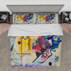 OLLIAR Home Colorful Duvet Cover Set Geometric Abstract 3 PCS Duvet Cover Famous Painting Prints Bedding Set All Season Lightweight Zipper Closure Super King Size