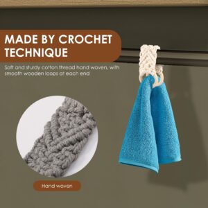 XYDHQS 3Pcs Crochet Dish Towel Holder, Macrame Knit Hanging Kitchen Towel Holder, Handmade Crochet Hanging Dish Towel Holder, Decorative Dish Towel Holder for Kitchen Bathroom Toilet