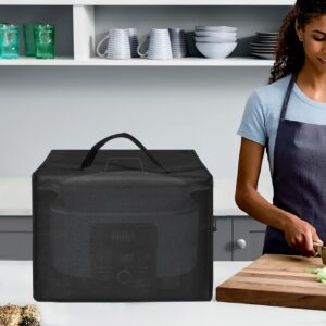 Cooker Dust Cover Heavy Duty Waterproof and Dustproof Multi-Purpose Cooker Cover Compatible with Ninja MC1001 Foodi Possible Cooker PRO 8.5-Quart Slow Cooker Oven Safe Black,19.3"Dx15"Wx9.8"H (Black)