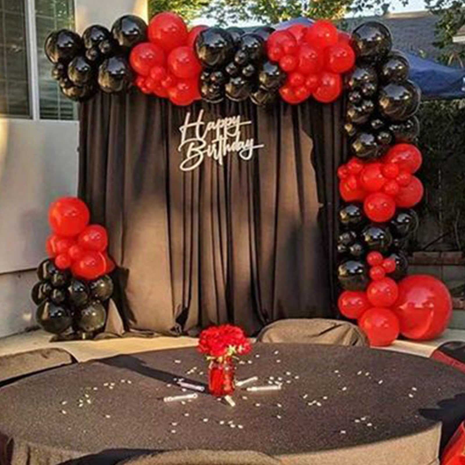 Red Black Balloons Garland Arch Kit,120Pcs Black and Red Party Balloons Different Size for Graduation Birthday Anniversary Baby Shower Casino New Year Party Decorations Supplies