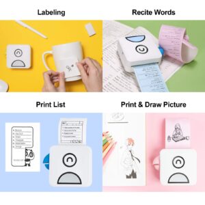 NIGRITY Poooli L1 Mini Portable Inkless Printer 203DPI Bluetooth Connection for Journal Crafts Travel Photos for Mobile Phone with 1 Roll Paper 57 * 30mm Yellow