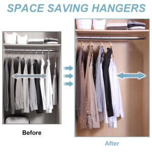 100 PCS Space Saving Hanger - 2025 New Clothes Hanger Connector Hooks, Stacking Hanger Hooks Space Saver, Premium College Dorm Room Essentials, Plastic Closet Organizers and Storage (White)