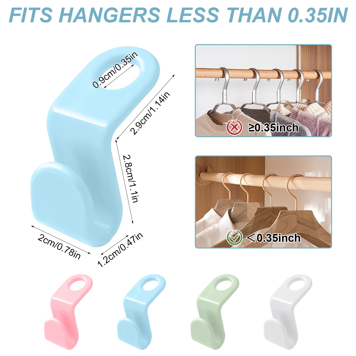 100 PCS Space Saving Hanger - 2025 New Clothes Hanger Connector Hooks, Stacking Hanger Hooks Space Saver, Premium College Dorm Room Essentials, Plastic Closet Organizers and Storage (White)