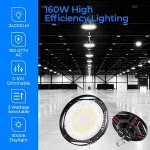 CINOTON 160W UFO LED High Bay Light AC100-277V 4Pack & 30W LED Wall Pack Light 2Pack