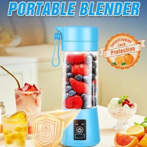 Portable Blender for Shakes and Smoothies, 6 Blades Juicer Cup for USB Rechargeable, Personal Blender with One Touche Operation, Blender Shake Smoothie for Kitchen, Travel and Sport