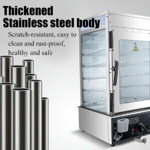 Stainless Steel Bun Steamer,Electric Hot Food Warmer Display Case,Restaurant Bun Warmer,Commercial Bun Steamer (110V)