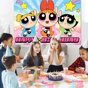 5×3FT Girls Birthday Decorations Happy Birthday Banner, Girls Birthday Party Decorations for Children Girls Party Decorations, Girl Party Supplies Decorations